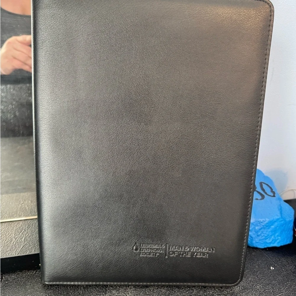 Black Leather Work or Resume Portfolio with LLS Insignia. Never used.